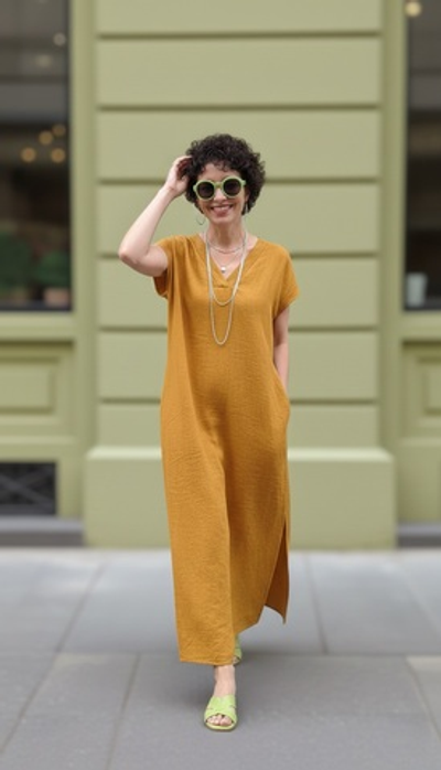 Платье Аврора цвета горчицы