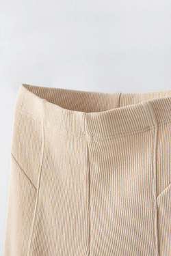 ZARA ЛЕГИНСЫ FLARE ИЗ ТКАНИ ОТТОМАН, ЭКРЮ