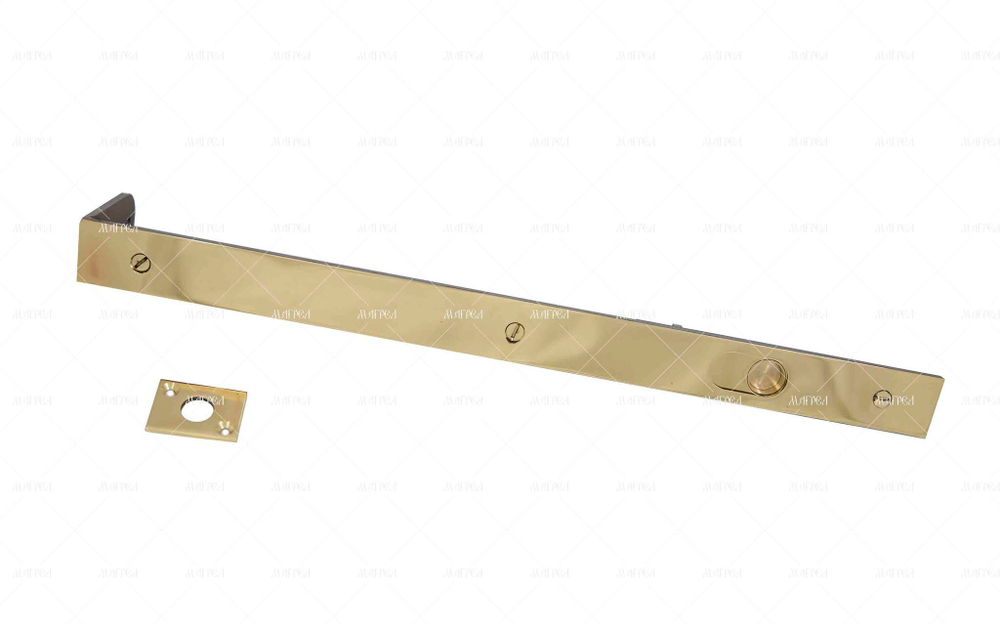 Ригель дверной торцевой 400 мм под старину латунь