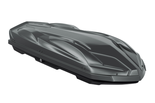 Автобокс на крышу автомобиля "Cybort F1" 410 л, двухсторонний (серый металлик) / ТюнАвто