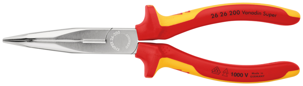Длинногубцы хромированные KNIPEX 200 мм 2626200SB