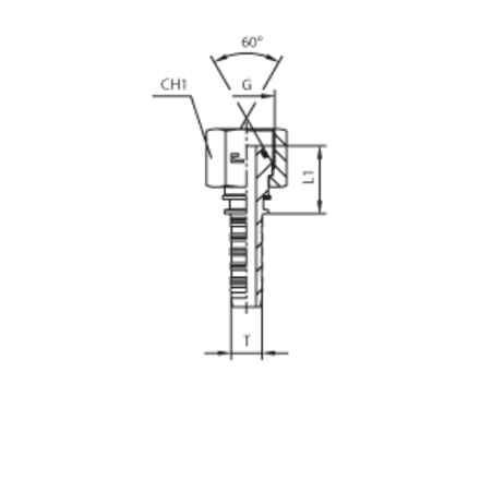 Фитинг DN 06 BSP (Г) 1/2 (накидная гайка) (o-ring)