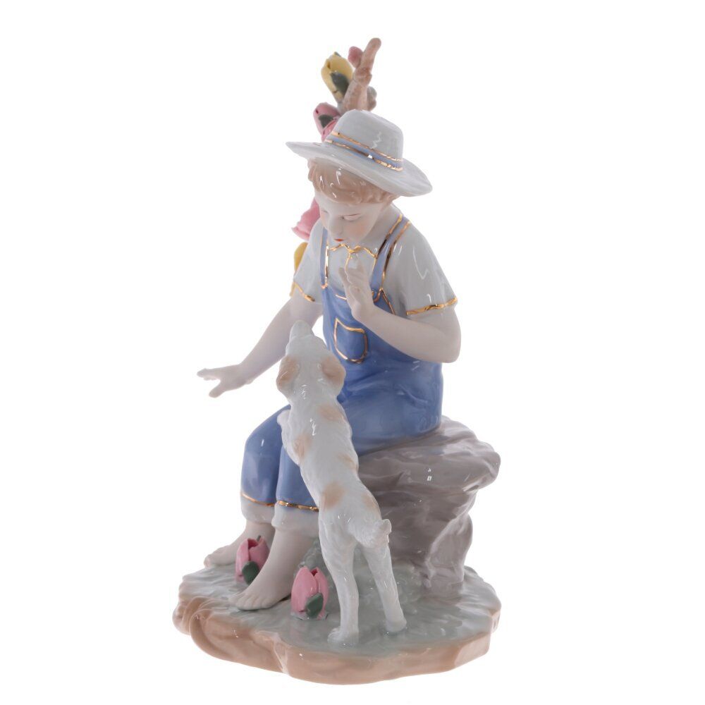 GAEM Фигурка декоративная "Мальчик с собакой", L24,5 W13 H24 см