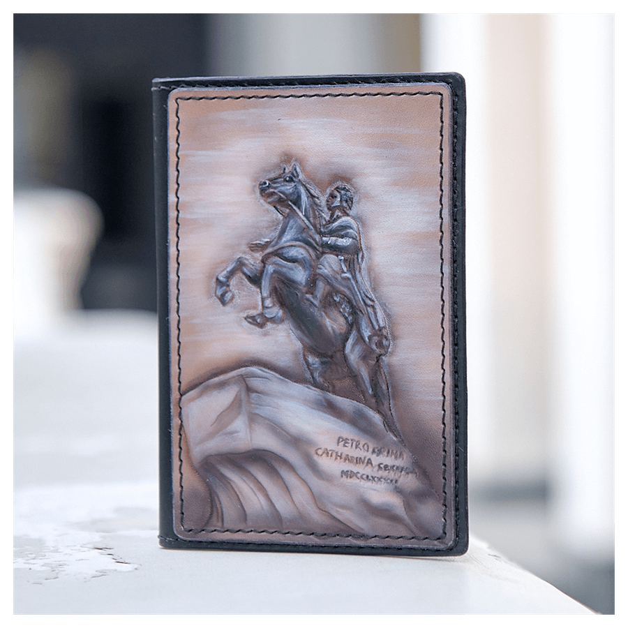 Кожаная обложка на паспорт «Городские мотивы»