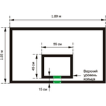 Щит баскетбольный игровой, фанера 15 мм, 1050 х 1800 мм
