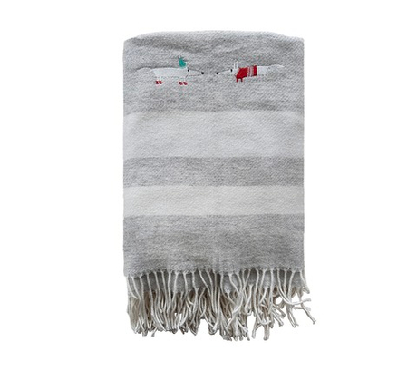 Плед из шерсти мериноса 130x170 Blanc des Vosges Snow Fox серый