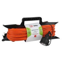 Удлинитель силовой ЭРА UFx-1-2x0.75-30m на рамке без заземления 1 розетка 30м ПВС 2x0.75мм2 | Силовые удлинители