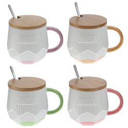 GAEM Кружка с крышкой и ложкой, 320 мл, L13,5 W9 H10 см, 4в.