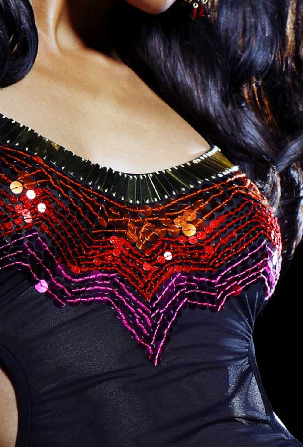 Эффектный комплект Carmen: топ и трусики (Размер: L) (Цвет: черный)