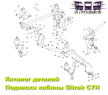 Подвеска кабины тягач Sitrak C7H