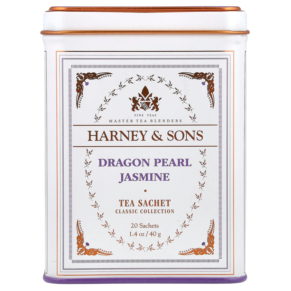 Harney & Sons, Classic Collection, жемчужина питахайи и жасмин, 20 чайных пакетиков, 40 г (1,4 унции)
