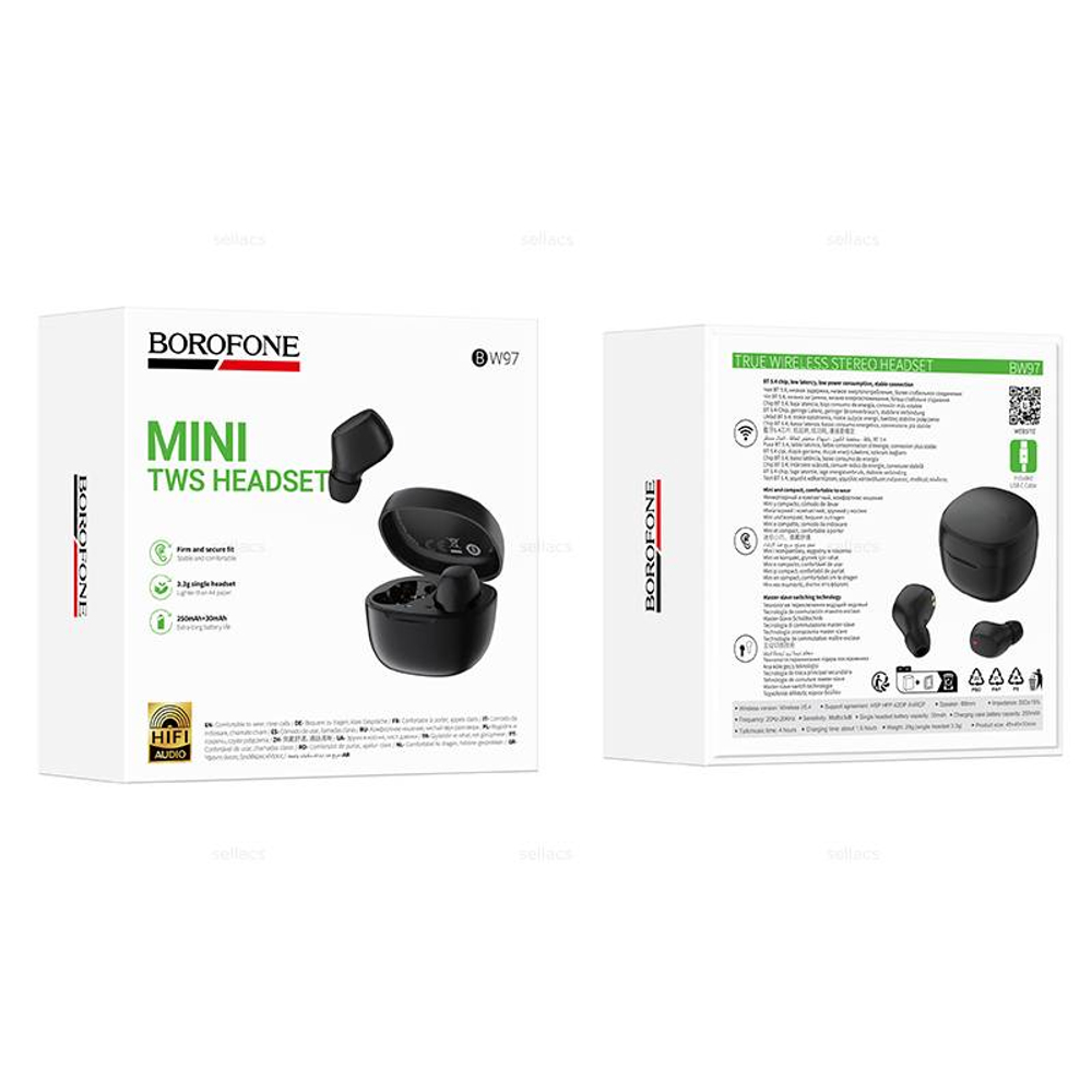 Беспроводные наушники TWS BOROFONE BW97 (черный)