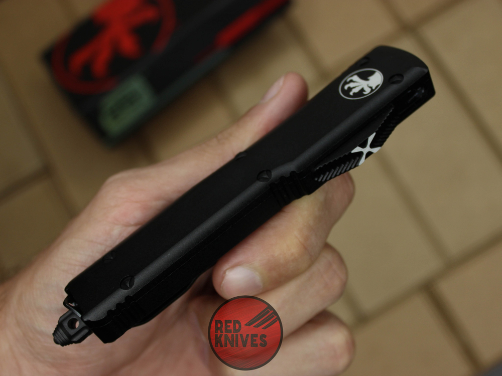 Нож Microtech Ultratech D/E - черная рукоять, кинжальный черный клинок + запчасти RK-384