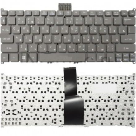 Клавиатура для ноутбука Acer Aspire S3, S5, S3-391, S3-951, S5-391,  V5-121, V5-122, V5-131 (Серая)