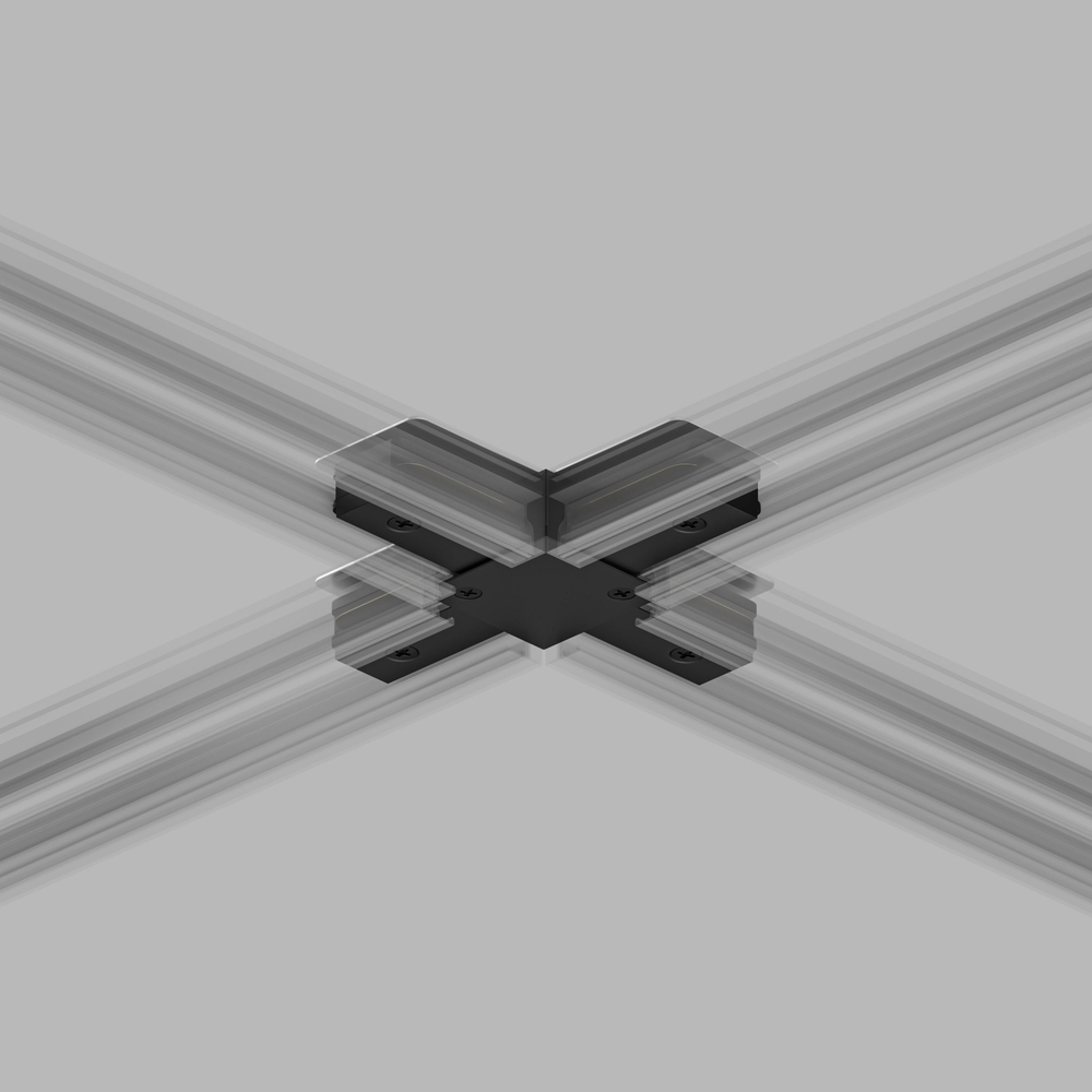 TR1104-BK Соединитель для шинопровода X-образный, черный