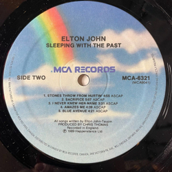 Винтажная виниловая пластинка LP Elton John Sleeping With The Past (Canada 1989)