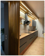 Декор из реек в кухне из Сосны 40х40мм