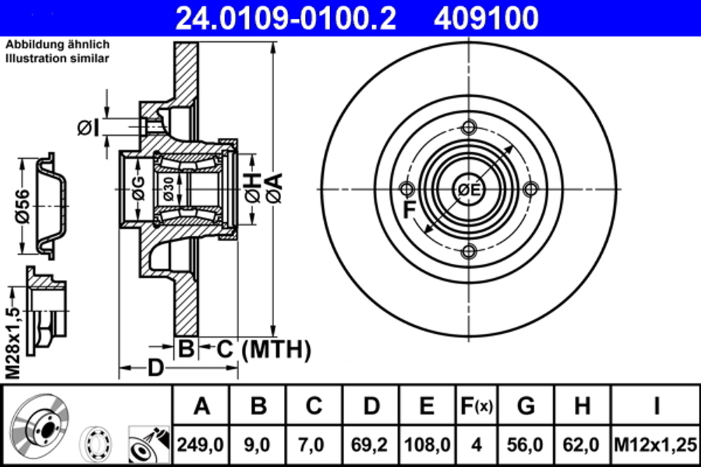 ATE - 24010901002-ATE - Brake Disc