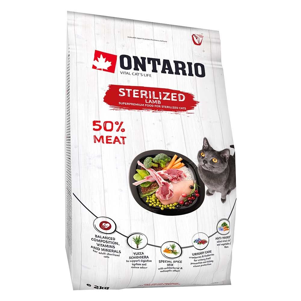 Ontario корм для кошек стерилизованных с ягненком (Sterilised)