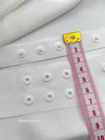 Тесьма с кнопками белая широкая