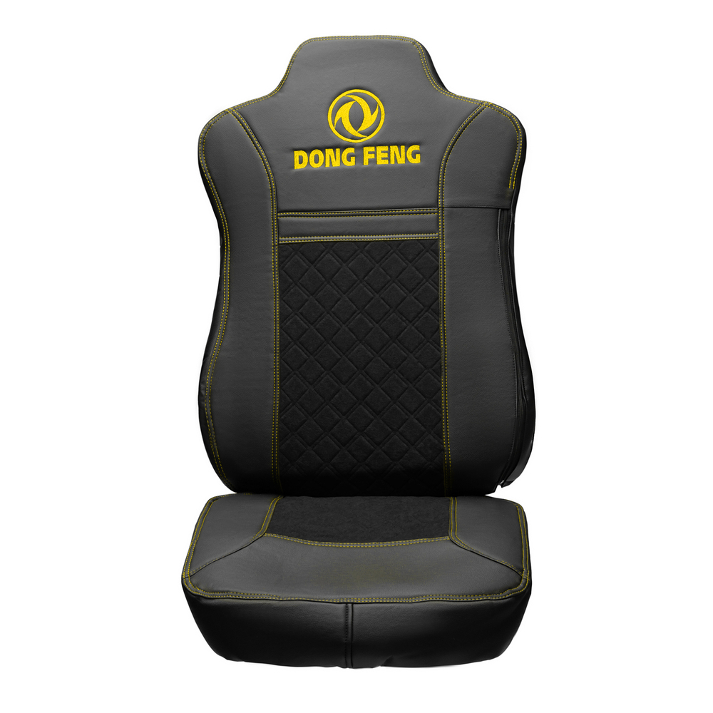 Чехлы DONGFENG GX (экокожа, черный, желтая строчка)