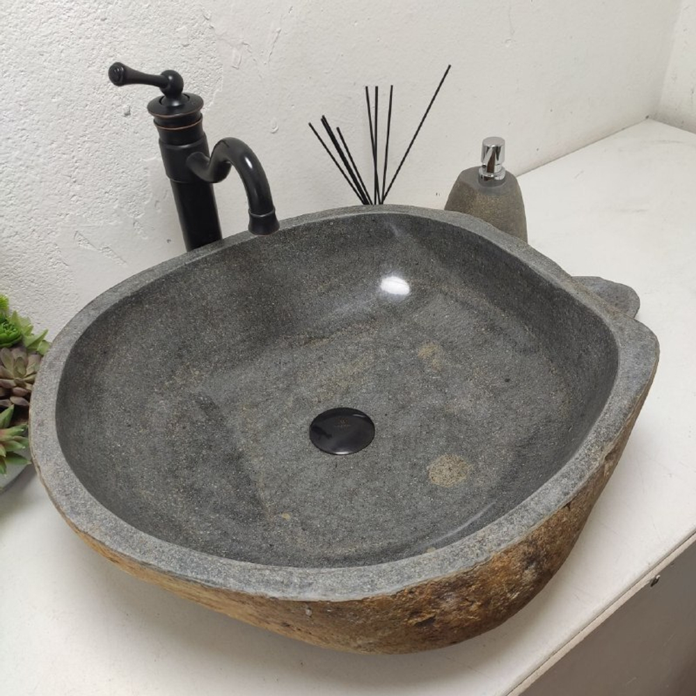 Раковина из речного камня RS-62044 (54*51*16)