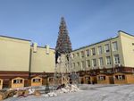 Уличная елка каркасная "Уральская изумрудная" (пвх бело-зелёная) 14 м