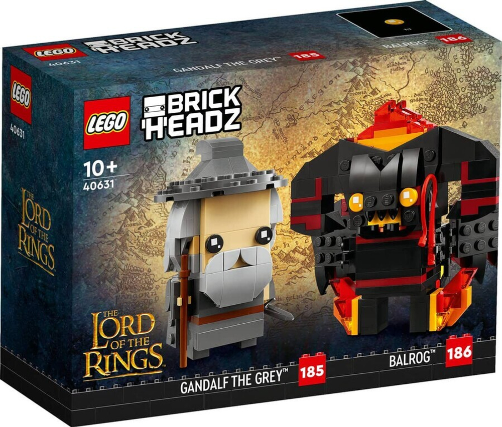 Конструктор LEGO BrickHeadz 40631 Властелин колец: Гэндальф Серый и Балрог