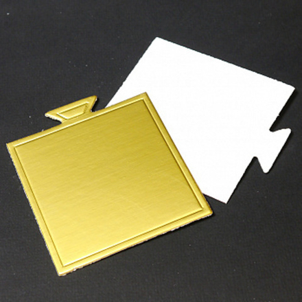 Подложка для пирожного квадрат золото d-85мм,10 шт