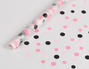Пленка матовая Трехцветная Горох Черная-Розовая-Розовая