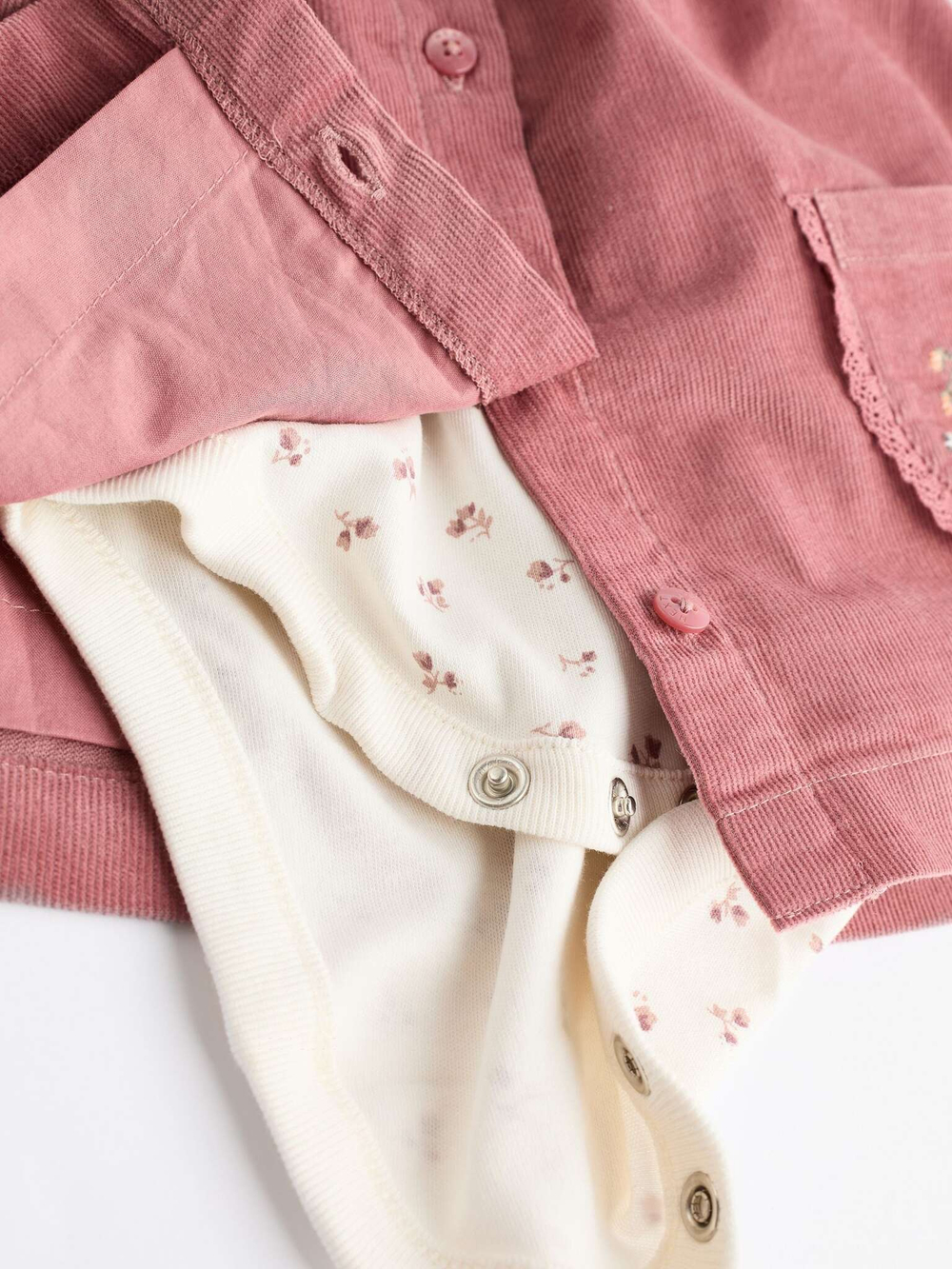 Комплект из трех предметов Next Q94-874, Розовый, Молочный