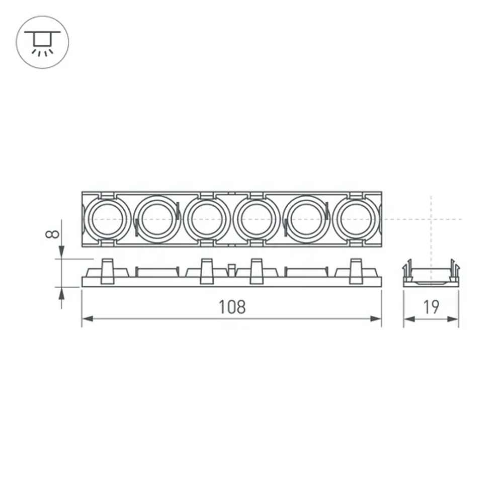 Экран линзованный SL-LINE-W20-30deg-540 (Arlight, Пластик) 041791