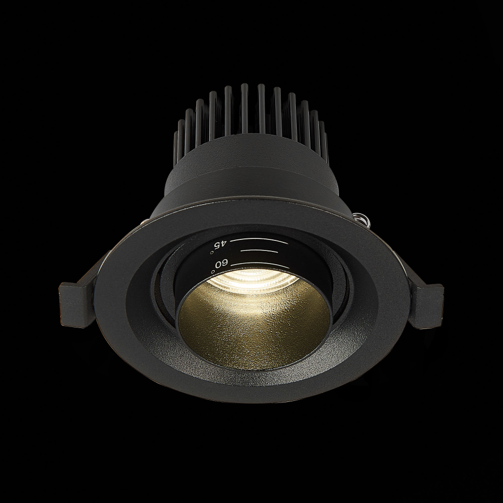 ST701.448.07 Св-к встр. Zoom Черный LED 1*7W 4000K 560Lm Ra 15°-60° IP20 D90xH65 170-240V