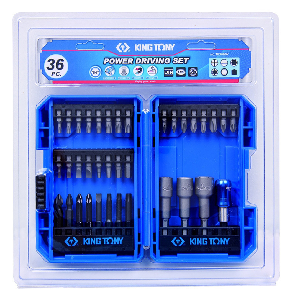 KING TONY (1036MR) Набор для шуруповерта, 36 предметов