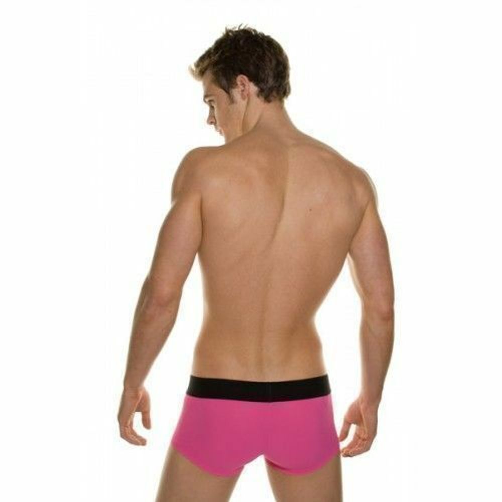 Мужские трусы хипсы розовые с черной резинкой HOM Night Therapy Trunk Pink