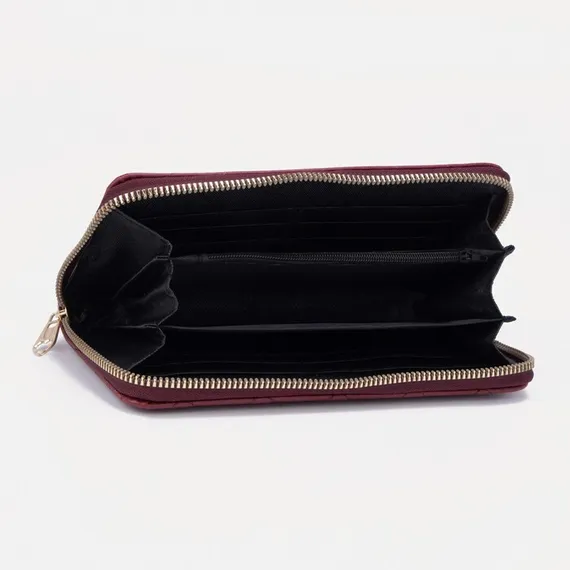 Кошелёк на молнии, цвет бордовый
