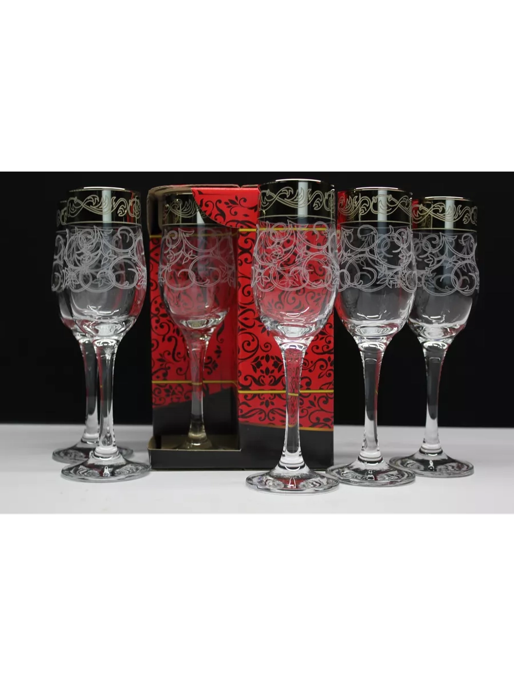 Бокалы для шампанского 6 штук Абстракция