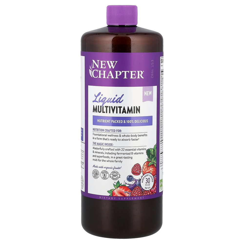 New Chapter, жидкие мультивитамины, со вкусом ягод, 887 мл (30 жидк. унций)