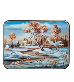 Народные промыслы ШК-55/ 30 Шкатулка «Пейзаж» исп. Белова