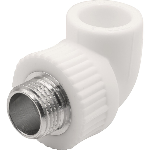 Угольник THERMOLIGHT комбинированный PP-R НР 20х1/2" белый (20/120)