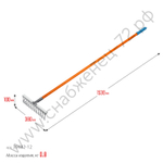 GRINDA PS-12 FIBER, 380 х 100 х 1530 мм, 12 витых зубцов, нержавеющая сталь, фибергласовый черенок, садовые грабли, PROLine (39482-12)