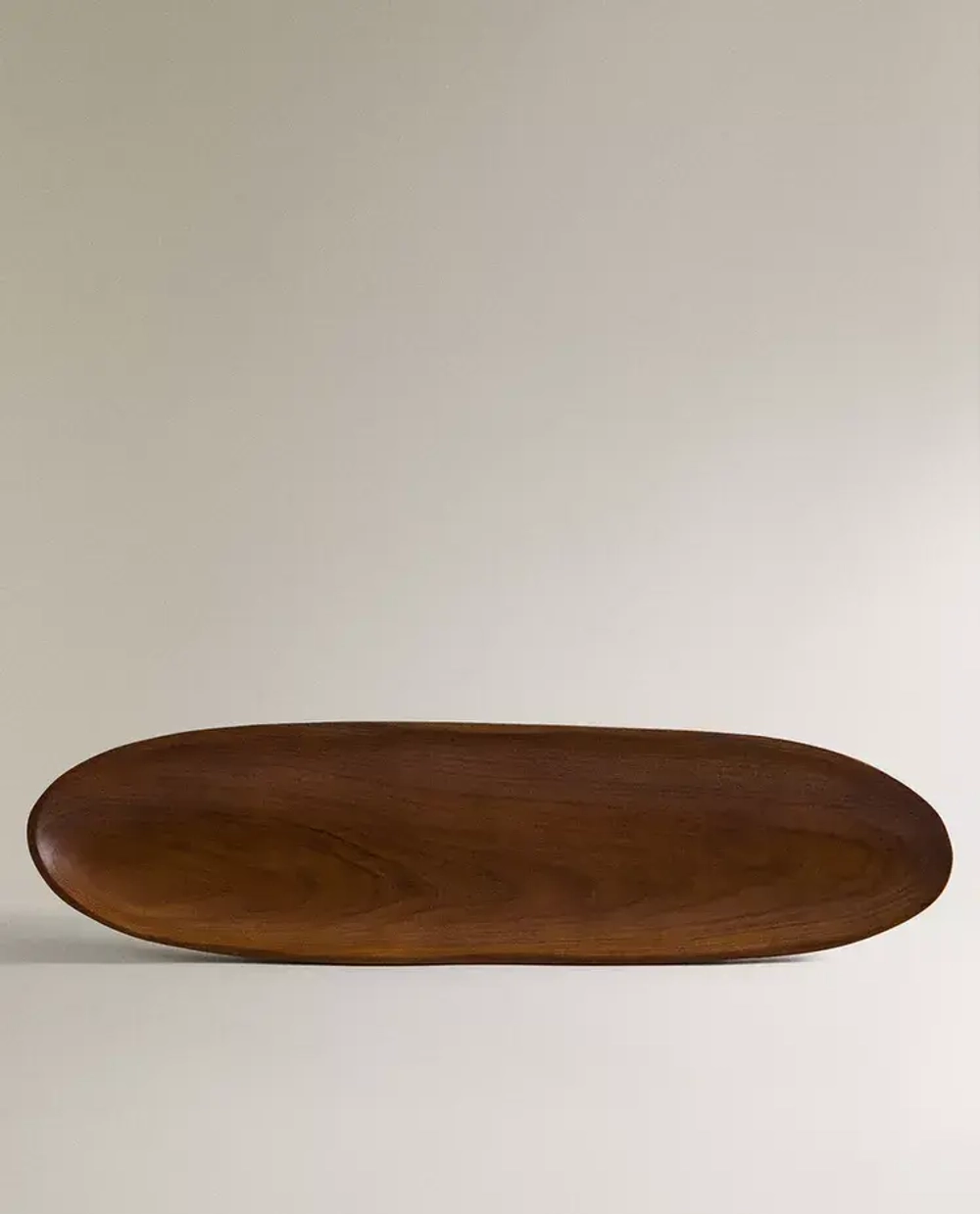 ZARA HOME ДЕКОРАТИВНЫЙ ПОДНОС ИЗ ДРЕВЕСИНЫ ТИКА, СВЕТЛО-БЕЖЕВЫЙ