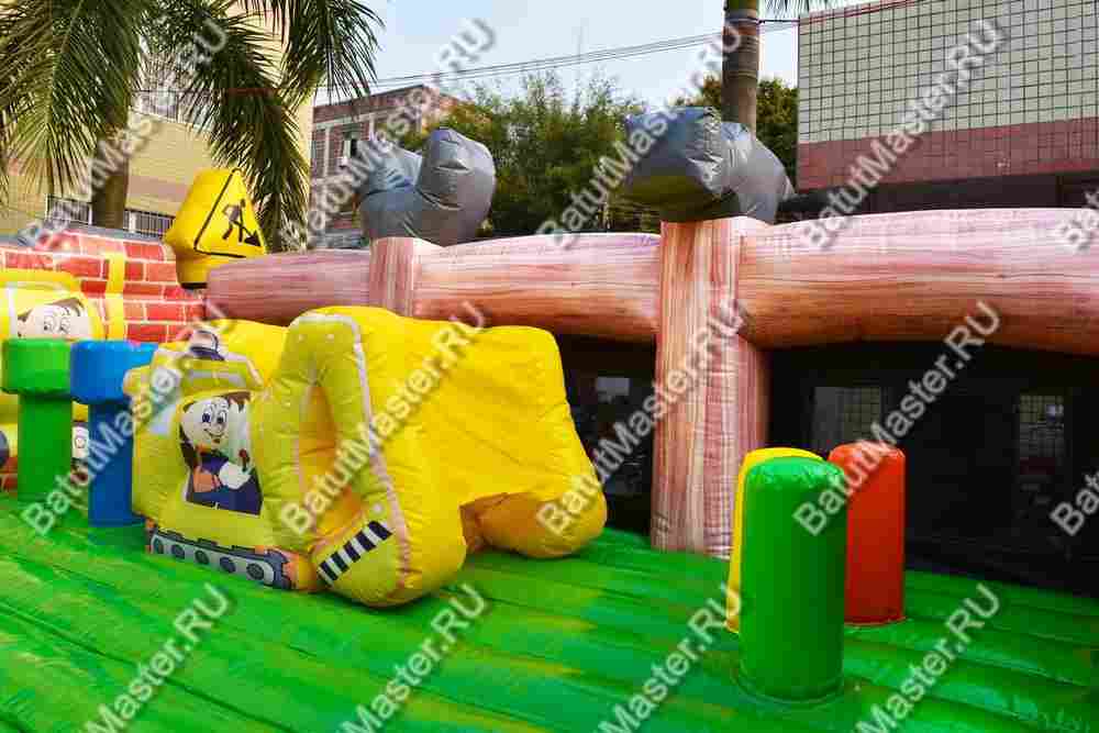 Коммерческий надувной батут "Строители 2" 10*8*5