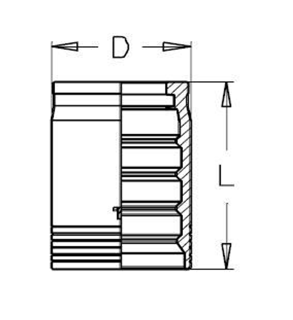 Муфта DN 32 4SP/R13/R15 CS с зачисткой