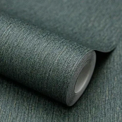 Обои винил горячего тиснения, моющиеся на флизелиновой основе Marvig Modish 1.06м х 10.05м, однотонный темно-зеленый