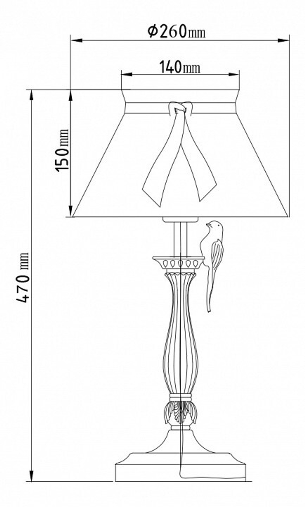 Настольная лампа декоративная Maytoni Bird ARM013-11-W