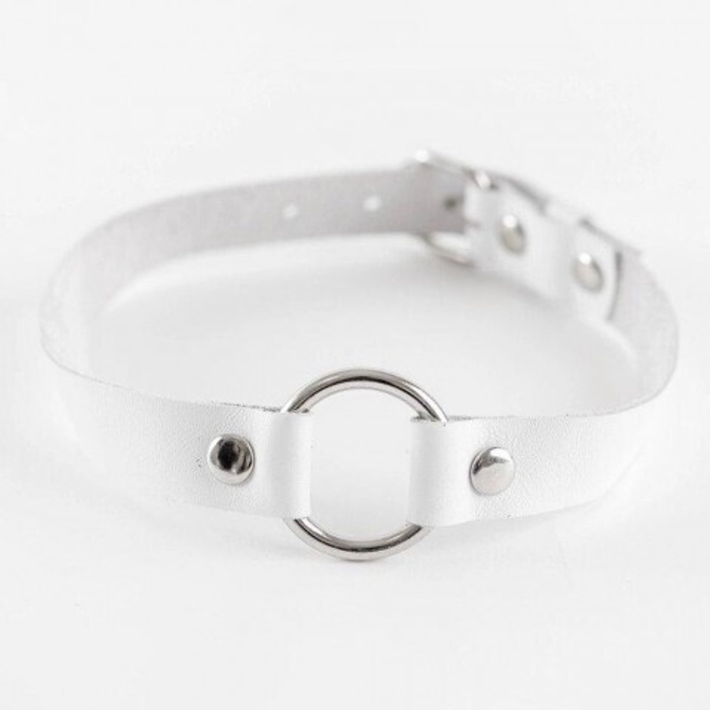 Чокер из натуральной кожи White
