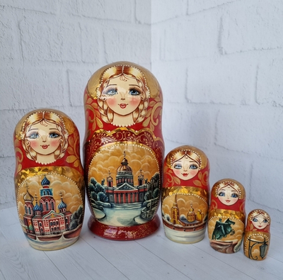 Матрёшка "Виды города" 5мест