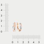 Серьги женские с фианитами из комбинированного золота 585 пробы (арт. 1205323)