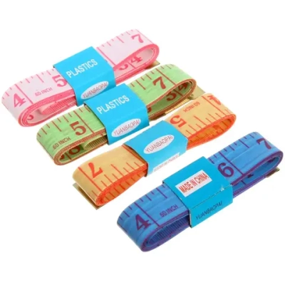 Сантиметровая лента цветная, микс 4 цвета, 1,3*150см